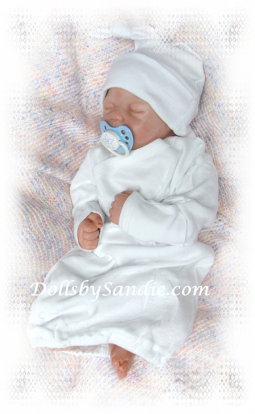 white preemie gown
